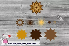 3D Mandala SVG, Sunflower svg file, Layered Mandala svg, Product Image 3