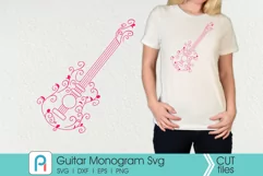 Guitar Svg, Guitar Clip Art, Guitar Monogram Svg Product Image 1