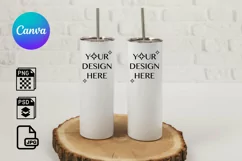 Skinny tumbler mockup 20oz is perfect to showcase your full wrap designs.