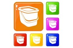 Basket icons set vector color Product Image 1