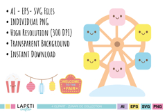 Kids fair party clipart for invitations banners and crafts
