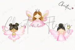 Watercolor Cute Pink Fairies | Fairy PNG Product Image 3