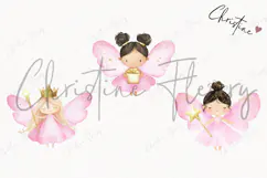 Watercolor Cute Pink Fairies | Fairy PNG Product Image 3