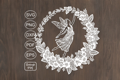 Fairy papercut, paper cutting template, autumn laser cut Product Image 2