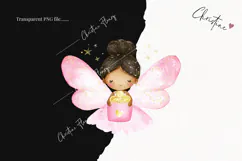 Watercolor Cute Pink Fairies | Fairy PNG Product Image 2