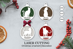 Cat christmas personalized ornaments SVG/ laser cutting Product Image 1