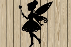 Fairy stencil silhouette SVG Product Image 1