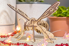 Fairy Bee Ornament - Laser Cut File, SVG Plywood Project Product Image 8