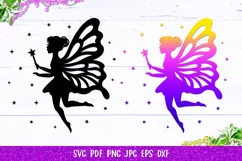 Fairy Silhouette Paper Cut SVG, Fairy with Wings SVG Product Image 3