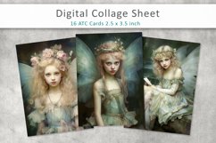 Little Fairy Digital Collage Sheet, ATC Cards Product Image 1