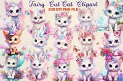 Fairy Cat Sublimation Clipart Bundle - 17 Designs Product Image 1