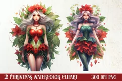Fairy Christmas Sublimation Clipart, Fairy Christmas PNG Product Image 1