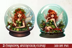 Fairy Christmas Sublimation Clipart, Fairy Christmas PNG Product Image 1