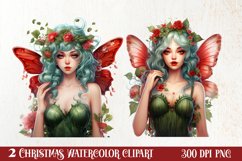 Fairy Christmas Sublimation Clipart, Fairy Christmas PNG Product Image 1