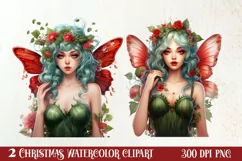 Fairy Christmas Sublimation Clipart, Fairy Christmas PNG Product Image 1