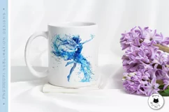 mug with blue water fairy illustration