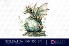 Fairy Dragon Egg Watercolor Clipart Product Image 1