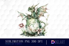 Fairy Dragon Egg Watercolor Clipart Product Image 1