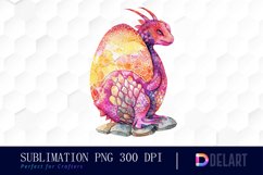 Fairy Dragon Egg Watercolor Clipart Product Image 1