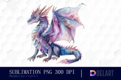 Fairy Dragon Watercolor Clipart Product Image 1