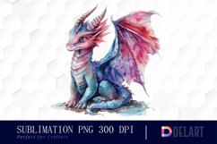Fairy Dragon Watercolor Clipart Product Image 1