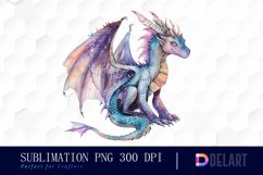 Fairy Dragon Watercolor Clipart Product Image 1