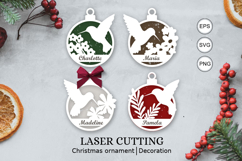Hummingbird christmas personalized ornaments SVG Product Image 1