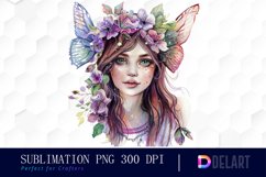 Fairy Girl Watercolor Clipart Product Image 1