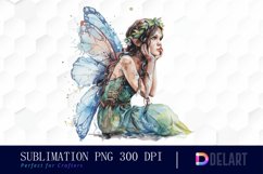 Fairy Girl Watercolor Clipart Product Image 1
