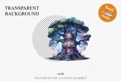 Fairy Haunted Mansion Halloween Witch Tree House Clipart PNG Tale Art Image Watercolor Transparent Print illustration sublimation kids printable digital watercolor Witchy Mansion, fairy tree house clipart, haunted mansion, Creepy Witch House, halloween