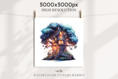 Fairy Haunted Mansion Halloween Witch Tree House Clipart PNG Tale Art Image Watercolor Transparent Print illustration sublimation kids printable digital watercolor Witchy Mansion, fairy tree house clipart, haunted mansion, Creepy Witch House, halloween