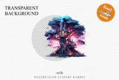 Fairy Haunted Mansion Halloween Witch Tree House Clipart PNG Tale Art Image Watercolor Transparent Print illustration sublimation kids printable digital watercolor Witchy Mansion, fairy tree house clipart, haunted mansion, Creepy Witch House, halloween