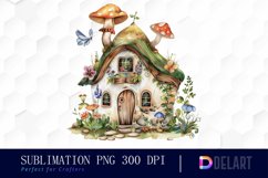 Fairy House Watercolor Clipart Product Image 1