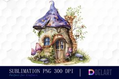 Fairy House Watercolor Clipart Product Image 1