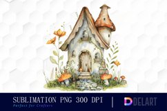 Fairy House Watercolor Clipart Product Image 1