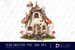 Fairy House Watercolor Clipart Product Image 1