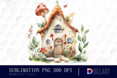 Fairy House Watercolor Clipart Product Image 1