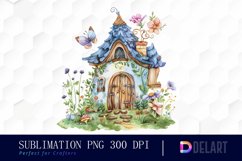 Fairy House Watercolor Clipart Product Image 1