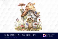 Fairy House Watercolor Clipart Product Image 1