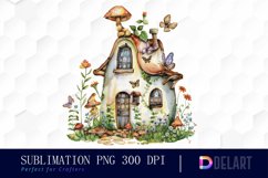 Fairy House Watercolor Clipart Product Image 1