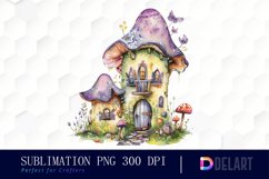 Fairy House Watercolor Clipart Product Image 1