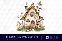 Fairy House Watercolor Clipart Product Image 1