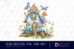 Fairy House Watercolor Clipart Product Image 1