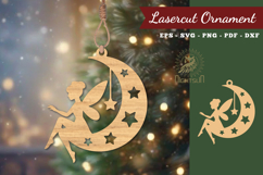 Fairy In Moon Lasercut Ornament SVG Product Image 1