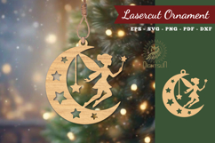 Fairy In Moon Lasercut Ornament SVG Product Image 1