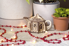 Kettle Fairy House Laser Cut File, SVG Miniature Product Image 8