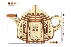 Kettle Fairy House Laser Cut File, SVG Miniature Product Image 3