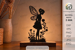 Fairy Light Stand Laser Cut. Lightbox. Led Light Lamp SVG Product Image 1