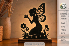 Fairy Light Stand Laser Cut. Lightbox. Led Light Lamp SVG Product Image 1