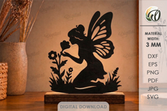 Fairy Light Stand Laser Cut. Lightbox. Led Light Lamp SVG Product Image 1